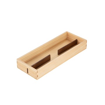 【日本霜山】天然檜木餐具收納盒/筷盒(附分隔片)-3入