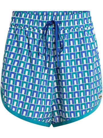 Lacoste - logo-embroidered geometric-print shorts - women - Cotton/Cupro/Cupro/Cotton - 36 - Blue