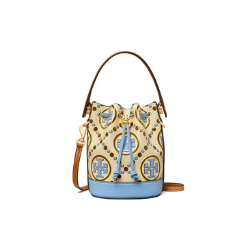 精選★TORY BURCH T Monogram 迷你 抽繩開合 手提斜挎單肩包 145527(預購)~【母親節禮物★菲尼斯 國際精品3折起 春夏新品 換季下殺】
