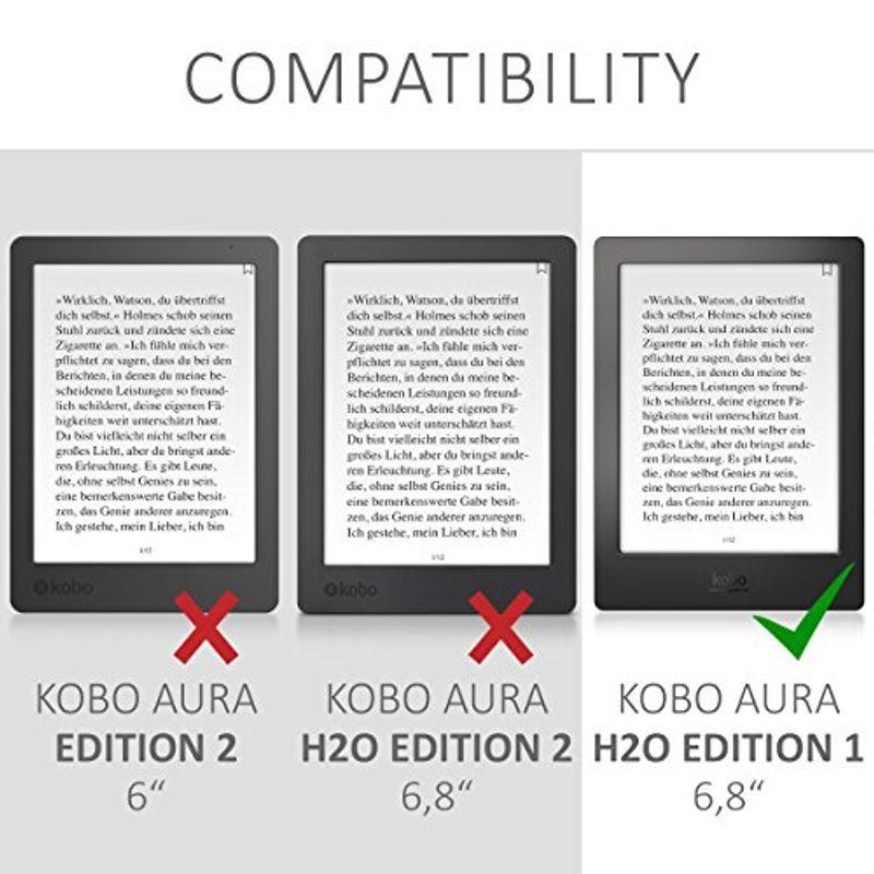 kwmobile 対応: Kobo Aura H2O Edition ケース キャンバス 電子書籍カバー オートスリープ rea