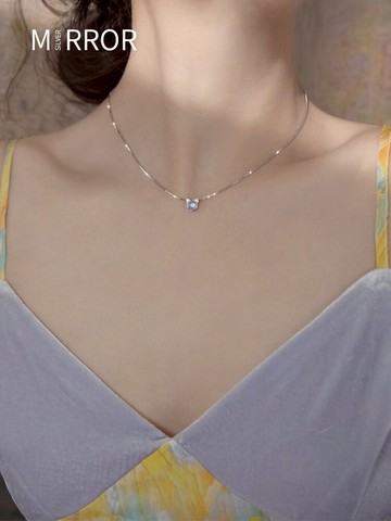 小麋人925貓咪純銀項鏈鎖骨鏈女款小眾設計感輕奢配飾少女心可愛