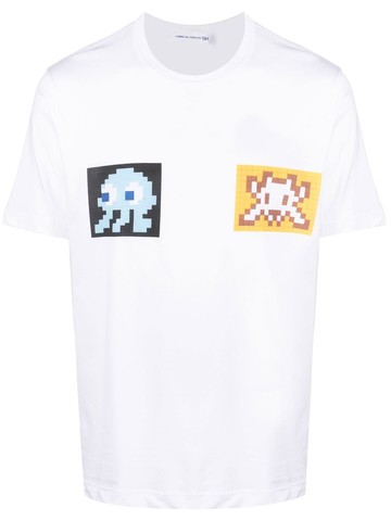 Comme Des Garçons Shirt - graphic-print short-sleeve T-shirt - men - Cotton - XS - White
