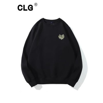 香港潮牌圓領衛衣男秋冬印花簡約愛心無帽長袖上衣百搭情侶裝外套