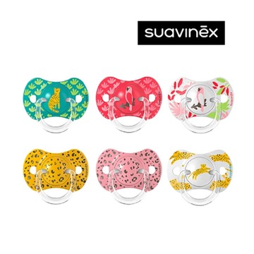 Suavinex 蘇維妮扁圓型安撫奶嘴_迷幻熱帶 2入裝