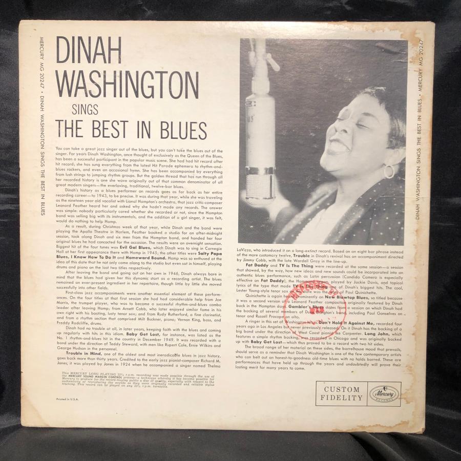 Dinah Washington   Dinah Washington Sings The Best In Blues LP Mercury