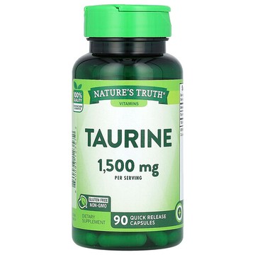 Nature's Truth, 維生素，牛磺酸，1500 毫克，90 粒速釋膠囊（每粒膠囊 500 毫克）