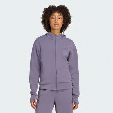 adidas 愛迪達 外套 女 運動連帽外套 D4T FZ HOODIE 紫 JX7310 (S3160)