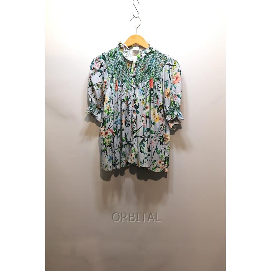 ロレッタ・カポーニ LORETTA CAPONI フラワーブラウス 01-158-10-016841 ブラック×ホワイト サイズ：XS Loretta Caponi Clothing for Women | Online Sale up to 60