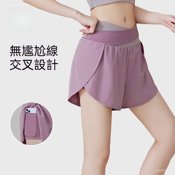 台灣现貨 口袋假兩件 瑜伽短褲 瑜伽褲 高腰瑜伽褲 緊身褲 女生彈力褲 鯊魚褲 蜜桃臀 壓縮褲 運動褲 打底褲 內搭褲