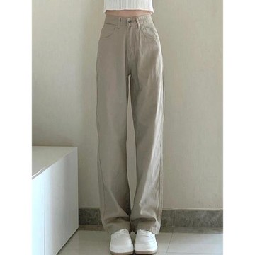 梨形身材直筒牛仔褲女秋季新款微胖寬松遮胯大碼胖mm高腰顯瘦褲子