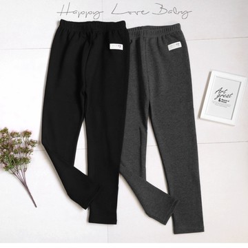 女大童 厚款 百搭布標素色刷毛內搭褲 秋冬童裝 不倒絨 大童長褲 大童休閒褲 大童棉褲 大童褲子