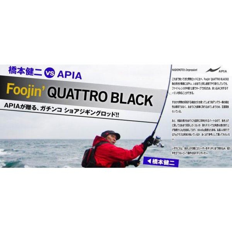 シーバスロッド アピア 風神 クワトロブラック ワイルドシング 106H 