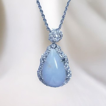 紫羅蘭翡翠水滴項鍊 925純銀 | 天然緬甸玉A貨翡翠 | 送禮