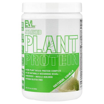 EVLution Nutrition, Stacked 植物蛋白質，天然巧香草味，0.66 磅（300 克）