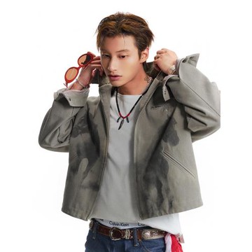 MOONWAV美式復古駟馬難追印花J97底特律夾克秋冬潮牌外套Gali同款