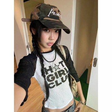 BADLIFE - TWENTI HGC｜薄款透膚紙感棉七分袖T恤 印花修身女款