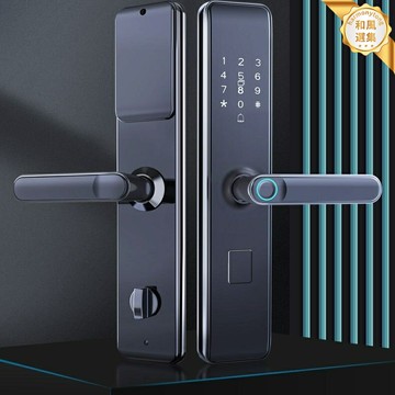 【一握即開】智能指紋鎖 密碼鎖 電子鎖 防盜門鎖 入戶門鎖 家用門鎖 半導體指紋識別 虛位密碼 防貓眼開鎖 通用型安裝