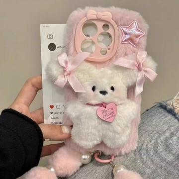 蘋果17軟殼11可愛12磁吸13蝴蝶結小狗情侶xr閨蜜毛絨iphone15promax手機殼14新款8卡通16防摔保護套