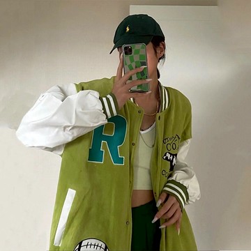 vintage美式復古棒球服女早秋2022年新款春秋季高街鹽系情侶外套