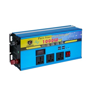 戶外電源 大功率逆變器 車載電瓶轉換 汽車備用電源新款設計多功能1000W純正弦波DC12V轉AC220V離網逆變器帶LED屏幕