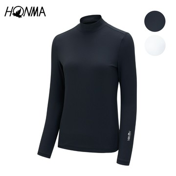 HONMA 本間高爾夫 女款防曬速乾長袖上衣 高爾夫球專櫃品牌(XS~L白色、黑色HWJQ704R998)