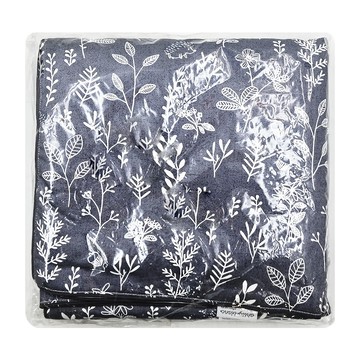 Ahtty Blanc 兒童棉質超細纖維安撫毯 柔和溫馨氛圍 吸濕透氣  100 x 110cm  灰底植物款