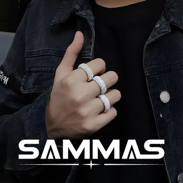 SAMMAS 滿鑽戒指 個性戒指 鈦鋼戒指 卓越等級 手工鑲鑽 嘻哈 歐美街頭 滿鑽戒指 男女可戴 男生戒指 女生戒指