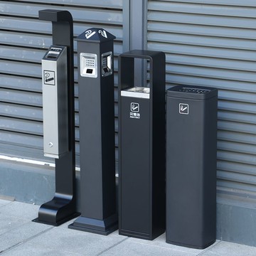 戶外立式灰缸落地固定不銹鋼灰柱蒂柱吸滅柱頭收集器