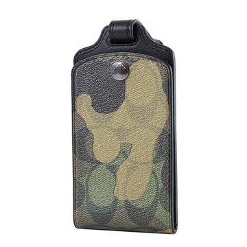 【輸碼後$1111】COACH 迷彩LOGO防刮對開釦式行李吊牌-綠迷彩