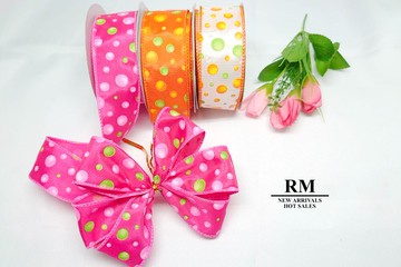 <特惠套組>大小水果糖拷克緞帶套組-38mm/亮色系/桃紅色/橘色/婚禮/情人節/春天