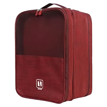 EZlife 可插桿多雙鞋袋 加大款 紅色 行李箱收納  1個