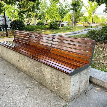 ??快速出貨?? 公司貨 公園椅戶外長椅座椅塑木鐵藝防腐木菠蘿格椅子大理石靠背椅定制款