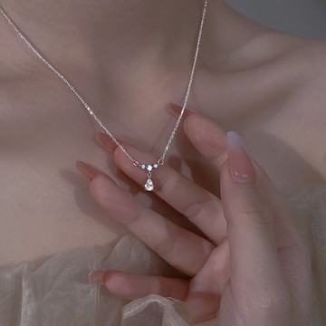 925純銀項鏈女2021年新款輕奢小眾高級設計感簡約2022鎖骨鏈吊墜