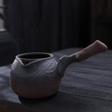 炭火煮茶壺復古干燒側把壺罐罐煮茶器公道杯陶瓷茶海圍爐烤茶爐