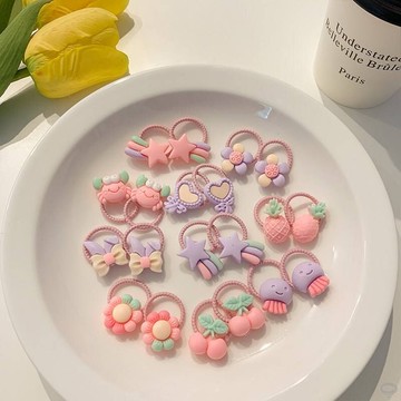 兒童皮筋夏季女童寶寶啾啾扎頭發不傷發彈性好頭繩橡皮筋拇指發圈