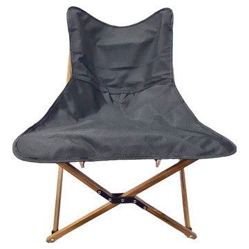 西格傢飾 木紋鋁合金 折疊扶手收納椅 弧形靠背設計 舒適坐墊  黑色  1個