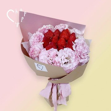 情人節快樂💖【C happy】浪漫草莓桔梗大花束_全台免運