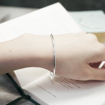 純銀手工 清新圓線 O型手環 純銀手環 女生手環 百搭設計