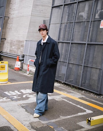 日系復古 翻領雙排扣風衣外套