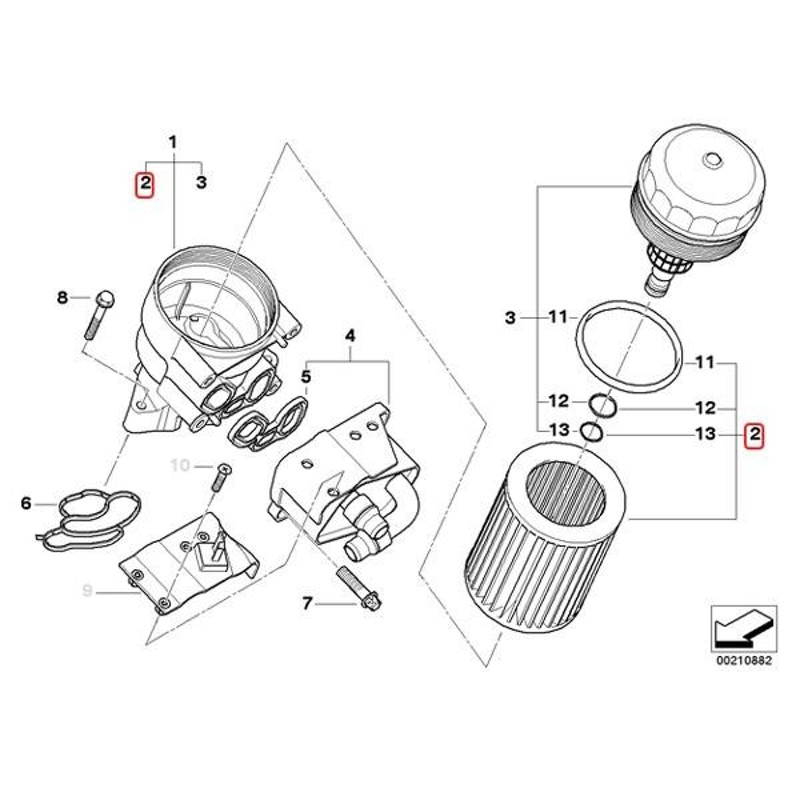 BMW 3シリーズ E90 E91 E92 エンジンオイルフィルター＆オイルフィルターレンチセット 11427508969 11427508968  320i LINEショッピング