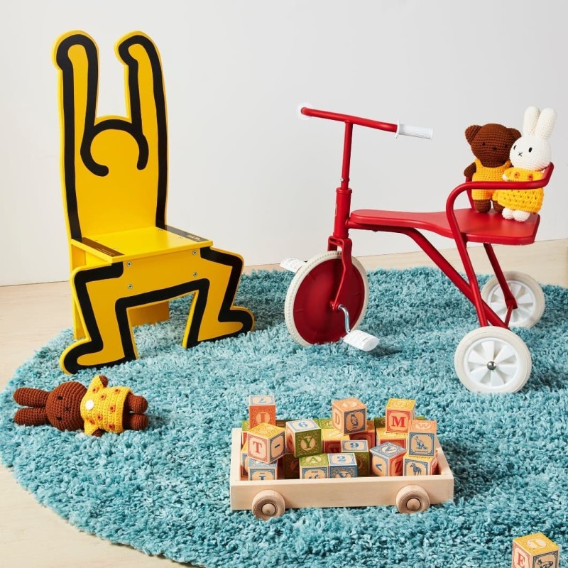 キース・ヘリング チェア 椅子 子供用 イエロー - アート用品