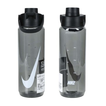 NIKE 大口徑水壺 24OZ-單車 登山 運動水壺 703ML N100431407224 透明黑白