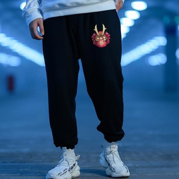 潮牌大碼胖子褲子男寬松加肥加大號加絨特大肥佬束腳休閑運動長褲