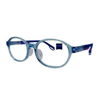 ZEISS 兒童安全光學鏡框眼鏡 ZS23807ALB 455 晶藍色橢圓形框/寶藍色鏡腳 46mm
