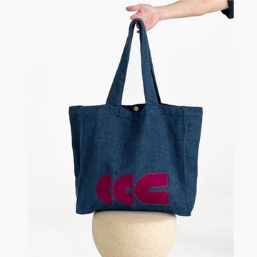 CACTUSS秋冬新款大號購物袋復古毛呢繡花大容量包包托特包