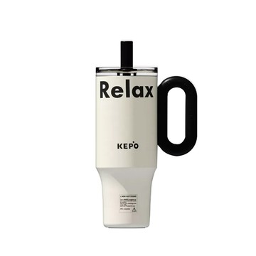 KEPO LQ 1200mL KC015 花園冰霸杯 吸管保溫杯 陶瓷款 放輕鬆