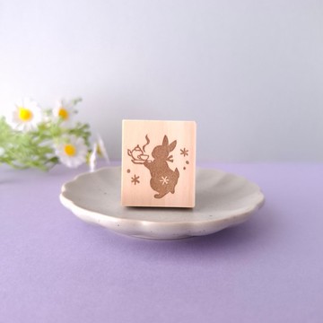 午茶時光兔子印章 飲茶