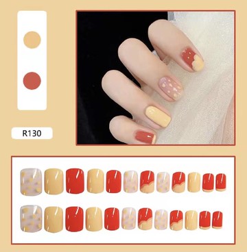 新年穿戴美甲老虎小鹿指甲貼片雪花假指甲可拆卸學生可愛紅色【摩可美家】