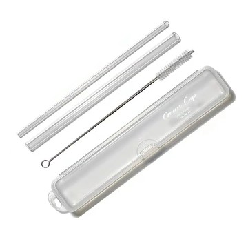 Tritan粗細吸管+清潔刷-收納盒組-2組