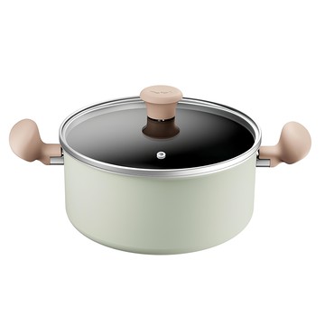 Tefal 特福 抹茶時光系列 不沾雙耳湯鍋加蓋  24cm  綠色  1個